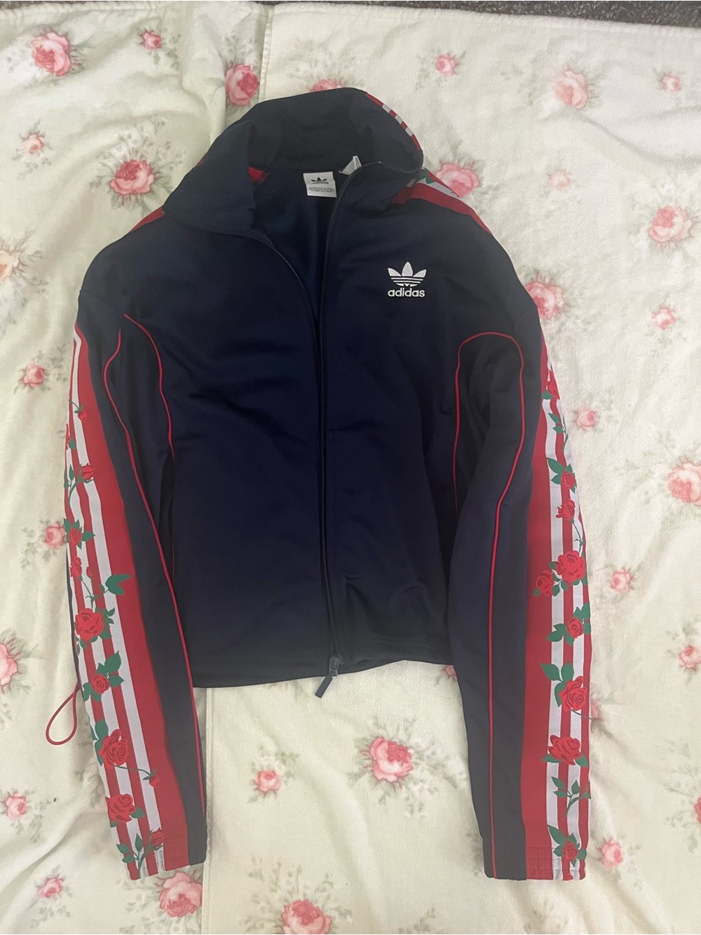 adidas Black Track Jacket with Trefoil Tag